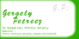 gergely petrecz business card